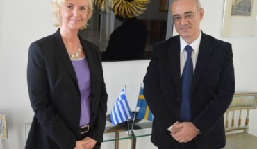 The Ambassador of Sweden, Charlotte Wrangberg, hosted Deputy MFA, Dimitris Mardas, and Swedish company representatives at the Swedish Residence
