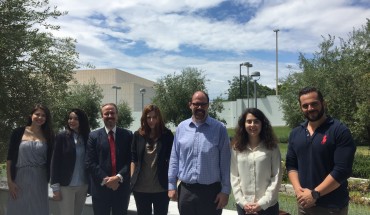 US Embassy Athens Economic Counsellor Steve Bitner and Cultural Attaché Mike Snyder together with members of the Greek GES 2016 delegation before they depart for Palo Alto